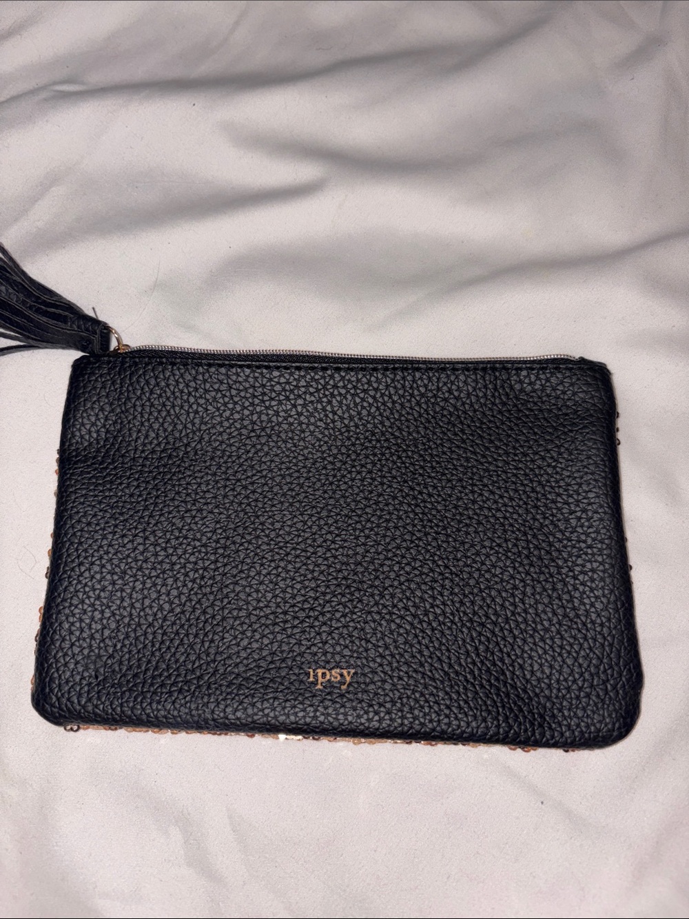 ipsy Sequin Tassel Zip Clutch in Rose Gold - Picture 3 of 3